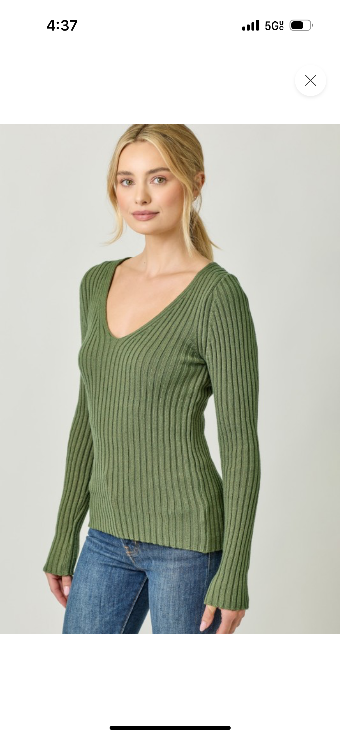 V-Neck Rib Sweater