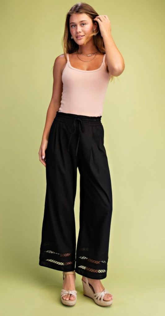 Decorative Trim Linen Pant