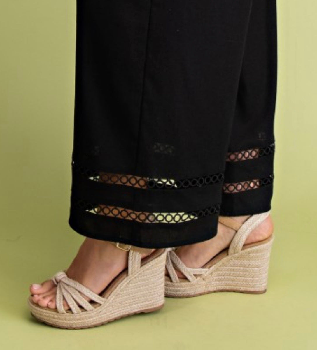 Decorative Trim Linen Pant