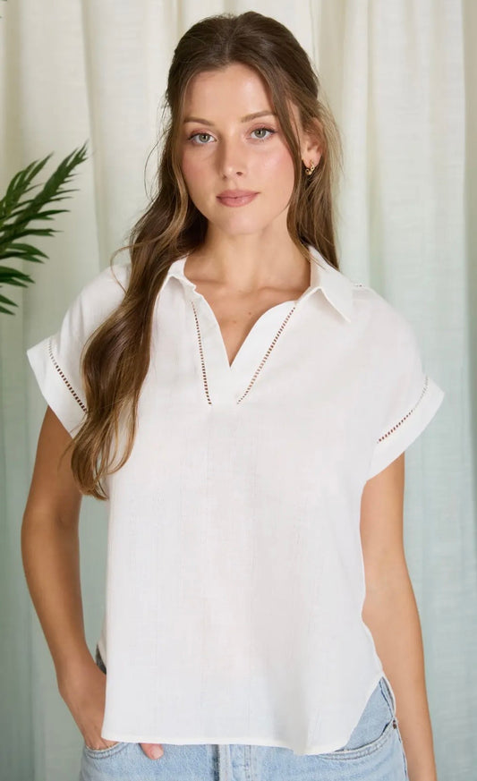 Collared Detailed Top