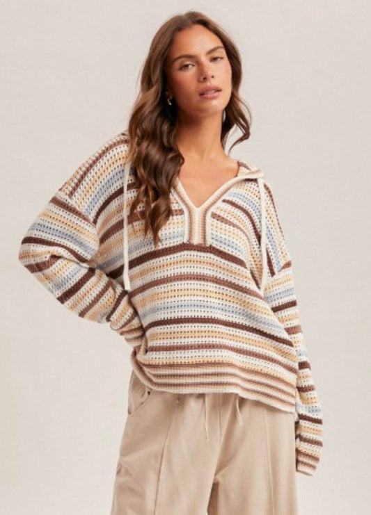 Hoodie V-Neck Sweater