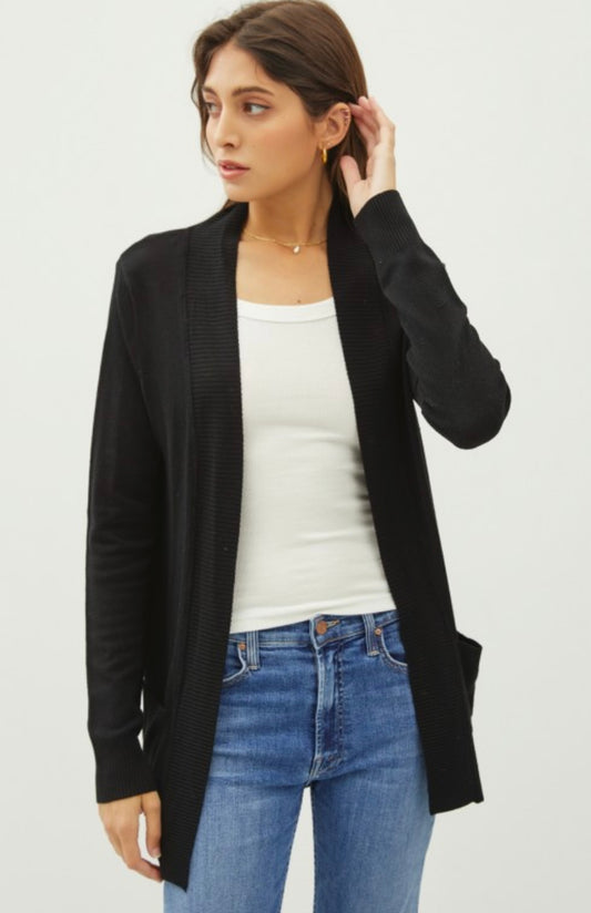 Black Cardigan w/ Pockets
