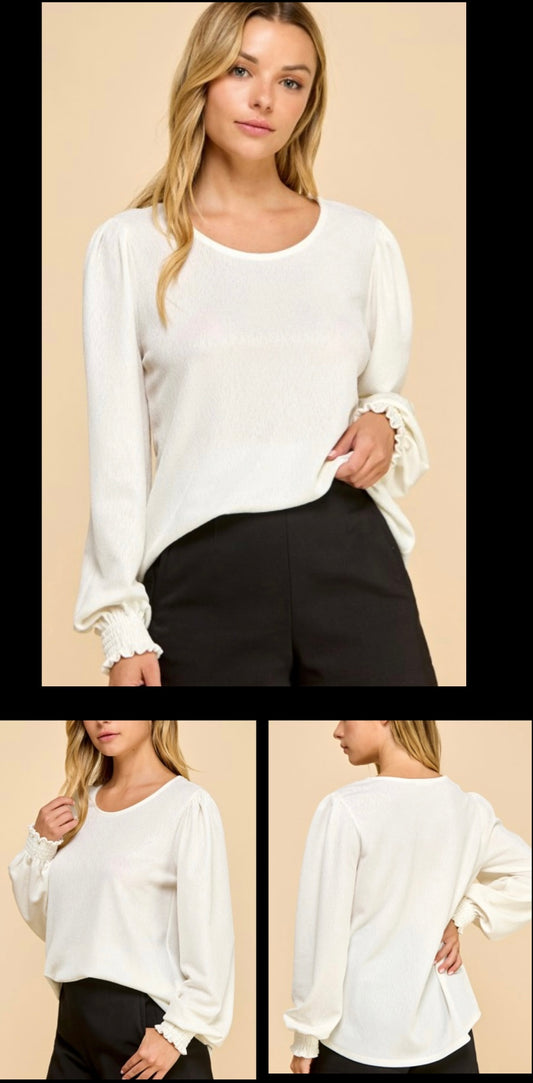 White/Gold Shimmer Blouse