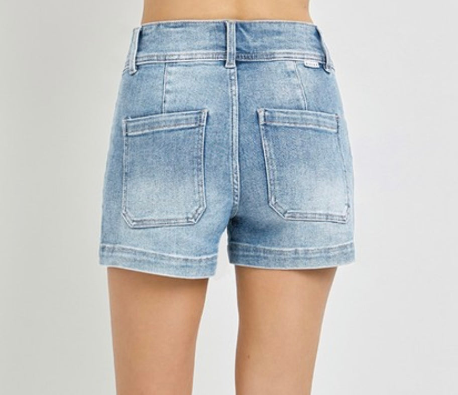 Front Pocket Denim Shorts