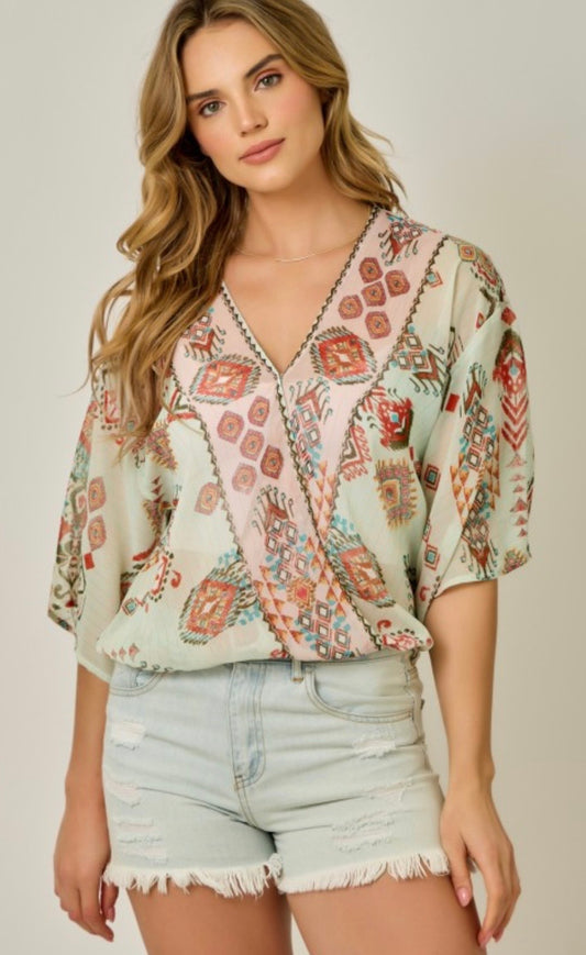 Front Wrap Kimono Top