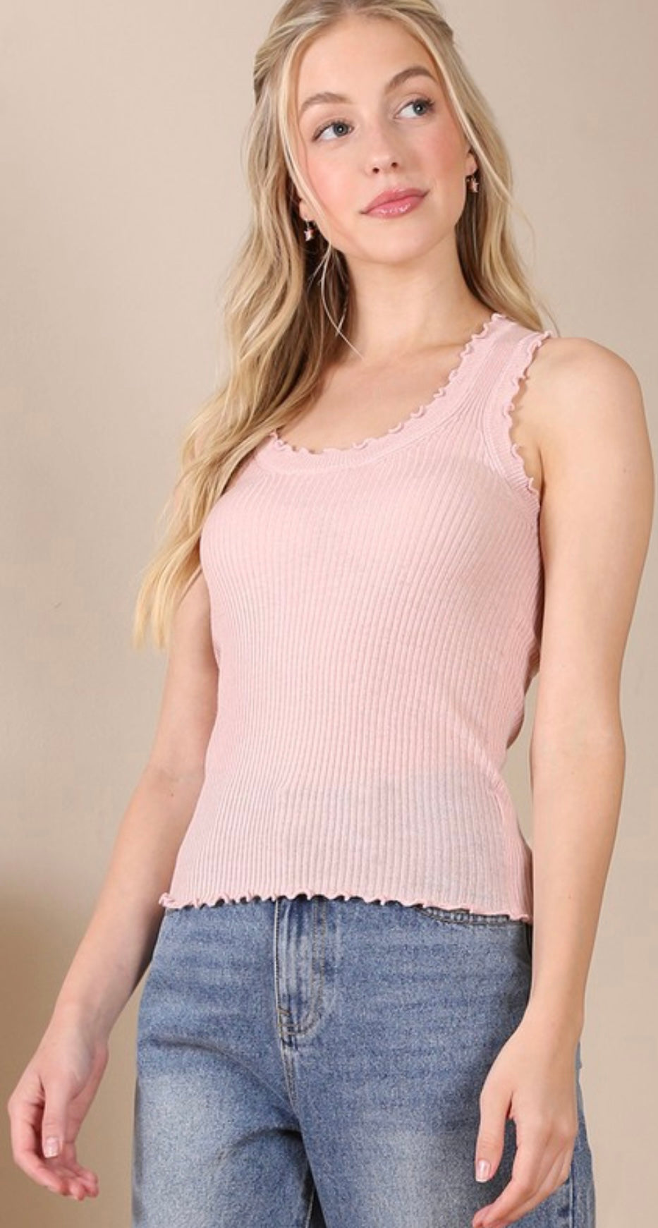 Ruffled Ribbed Tank