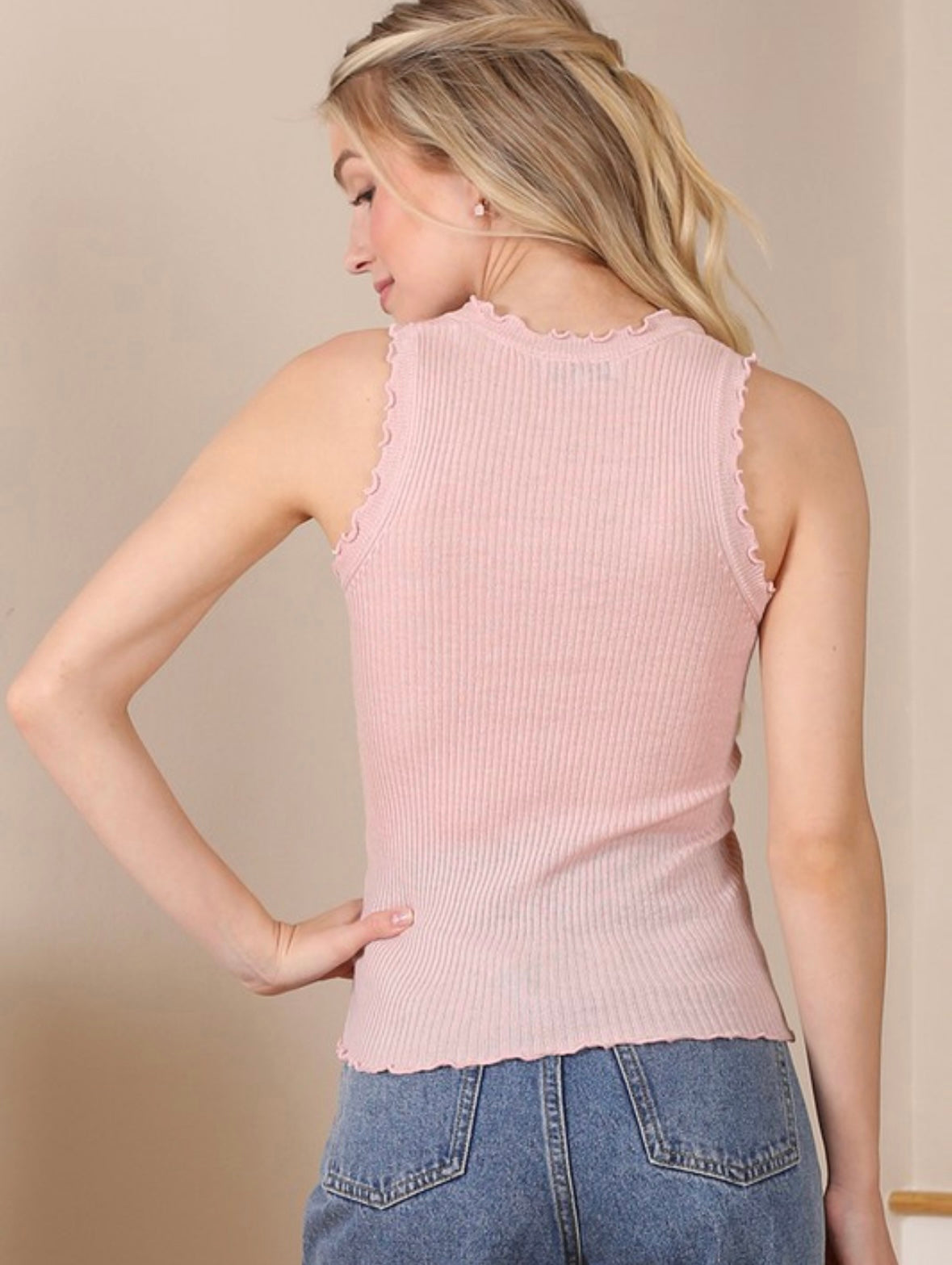 Ruffled Ribbed Tank