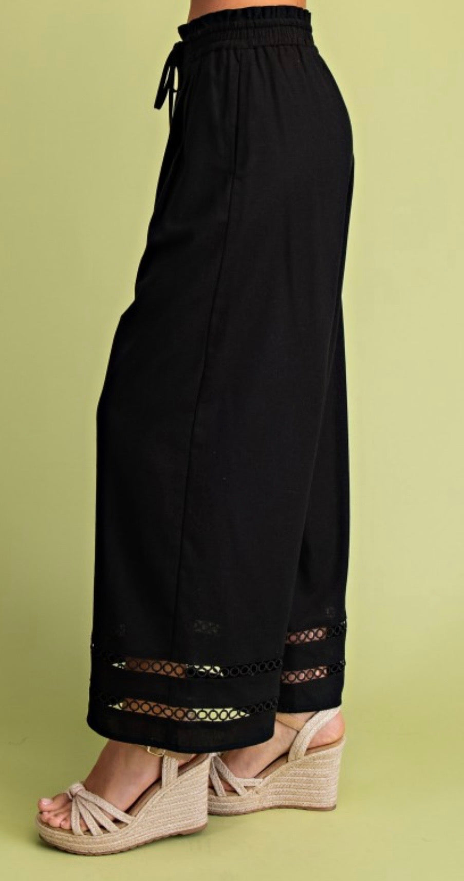 Decorative Trim Linen Pant