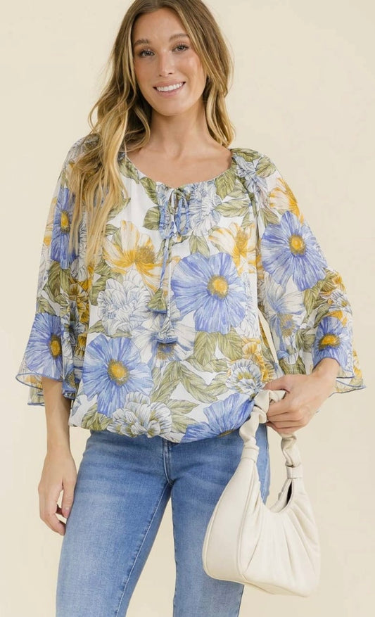 Bell Sleeve Peasant Top