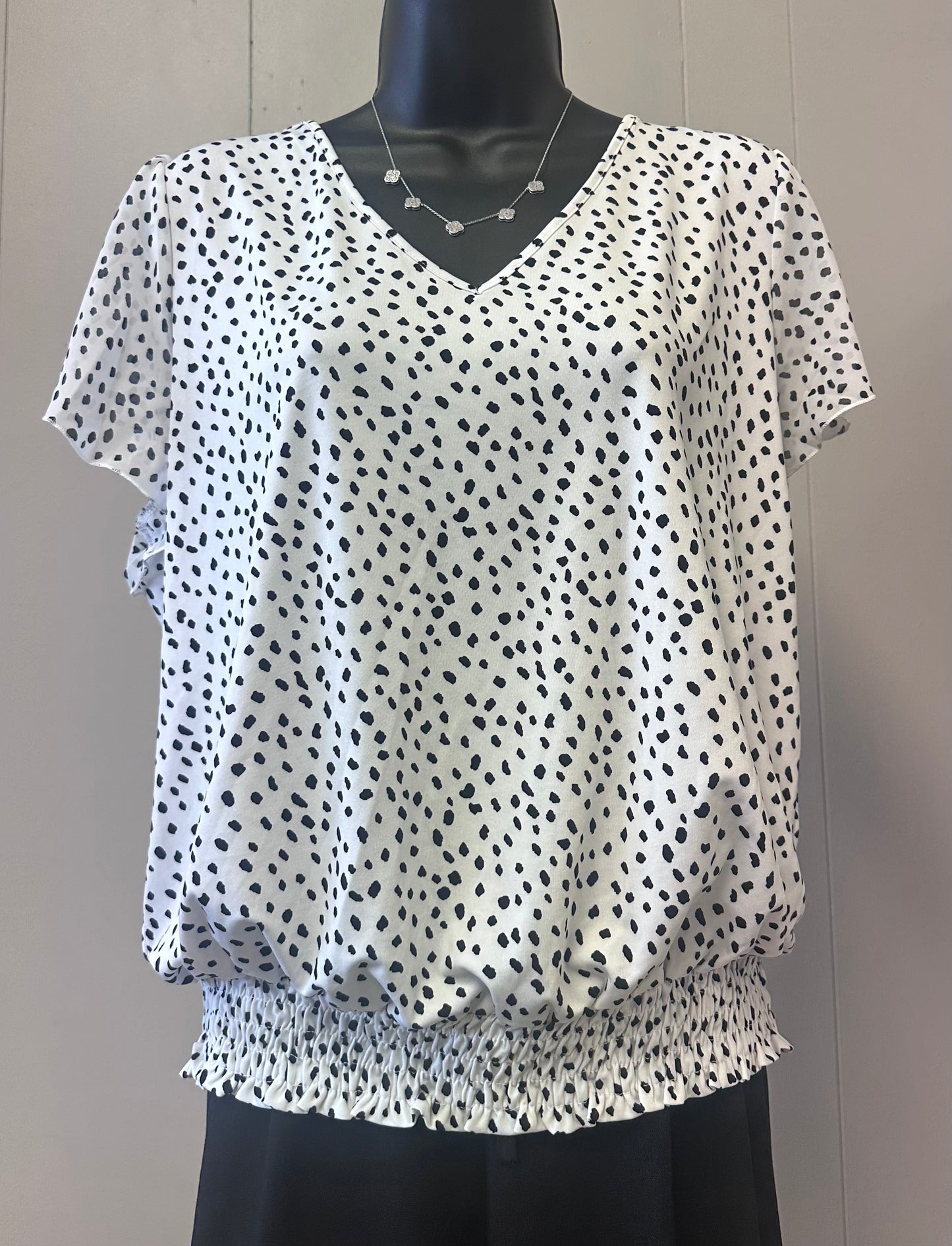 Black & White Flutter Sleeve